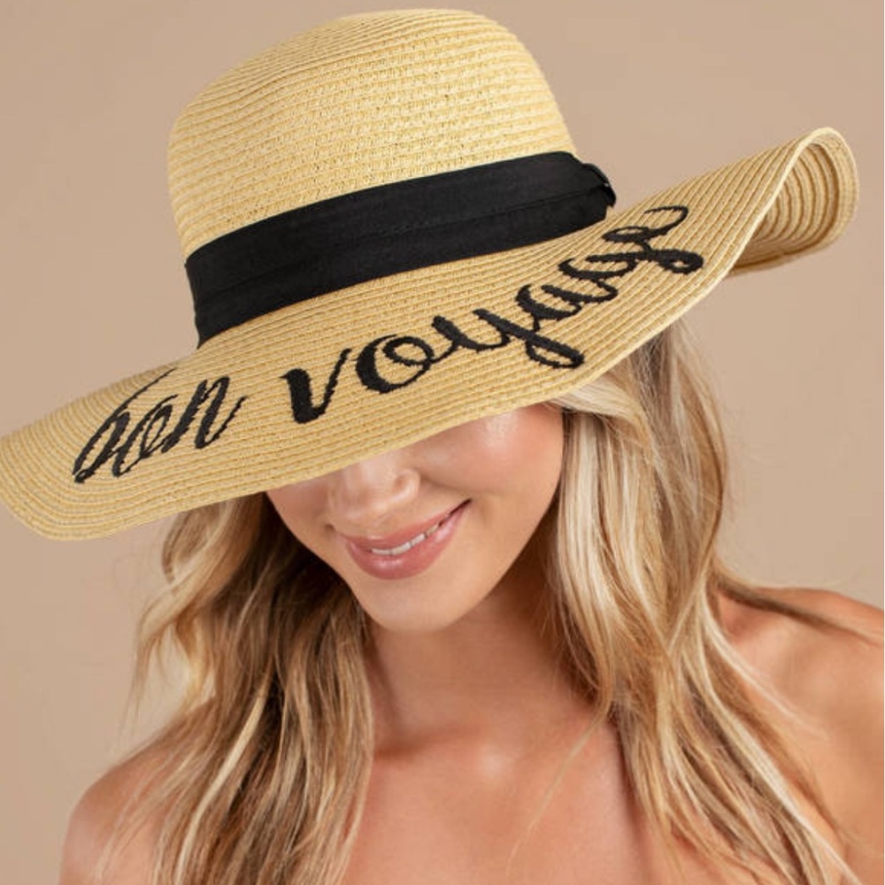 Floppy Embroidered Straw Sunhat